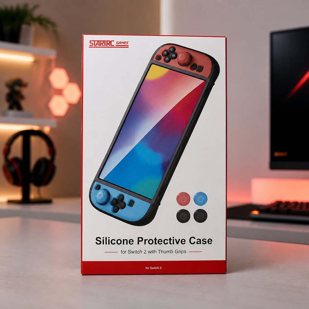 STARTRC GAMES Silicone Protective Case for Switch 2 with Thumb Grips